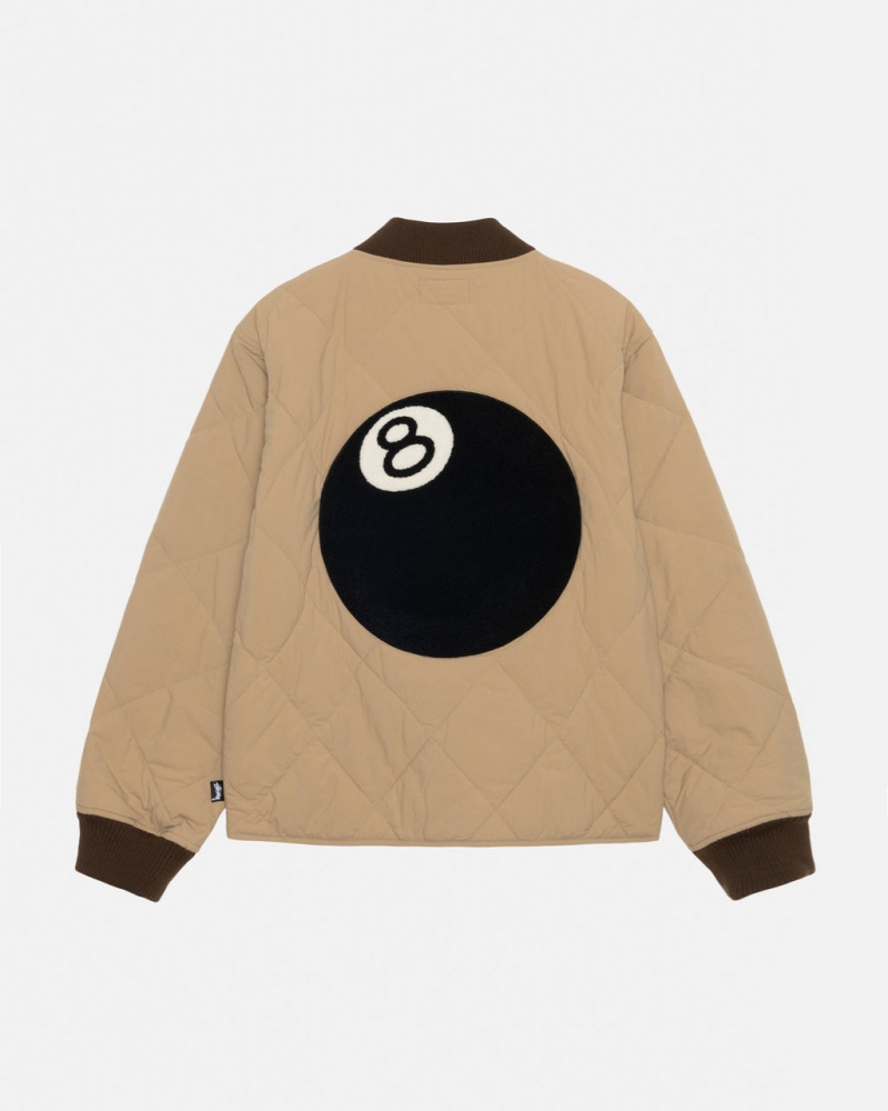 Stussy 8 Ball Kapitone Liner Jacket Mont Erkek Kahverengi Türkiye | FCO-7473