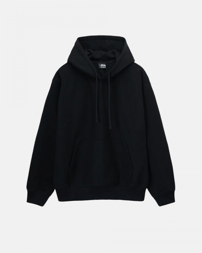 Stussy Back Hood Applique Hoodie Kadın Siyah Türkiye | XQN-6800