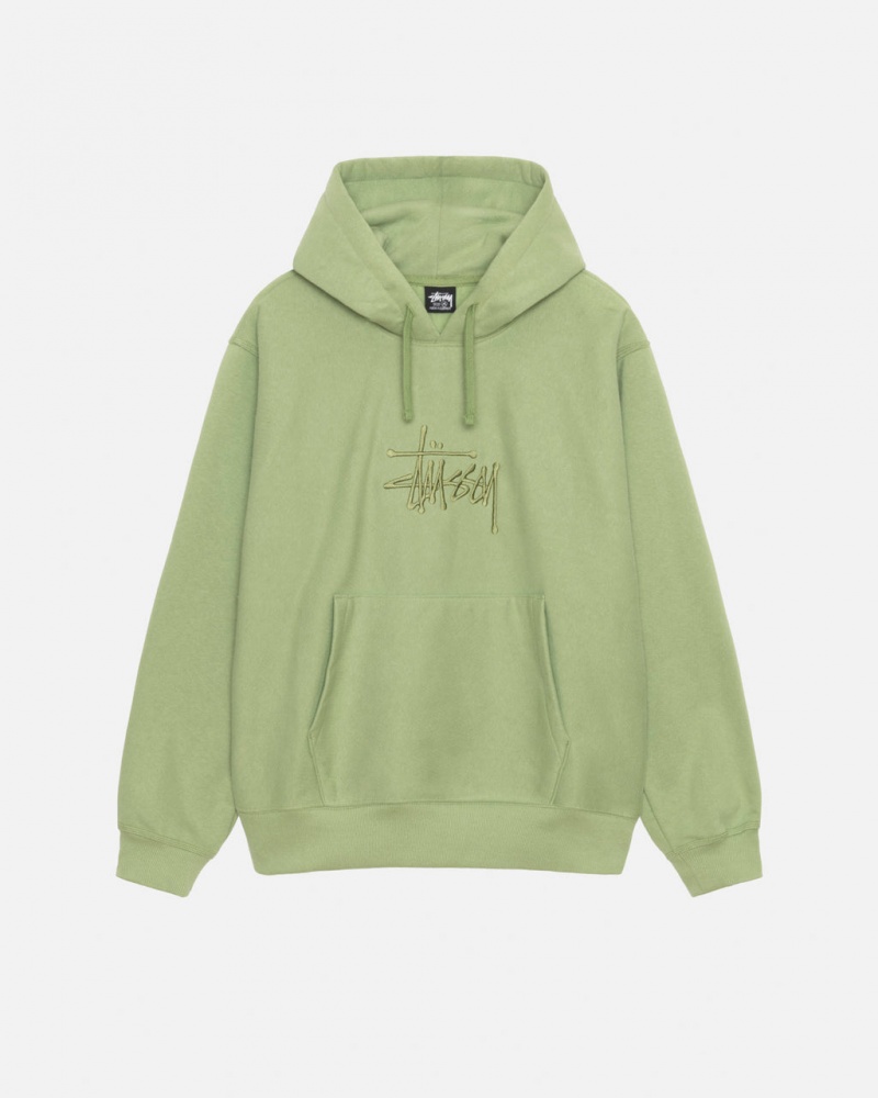 Stussy Basic Applique Hood Tişörtü Kadın Yeşil Türkiye | LMT-9345