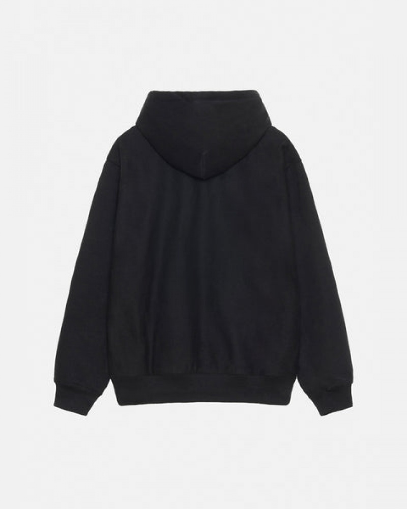 Stussy Basic Applique Hoodie Kadın Siyah Türkiye | ZFT-6967