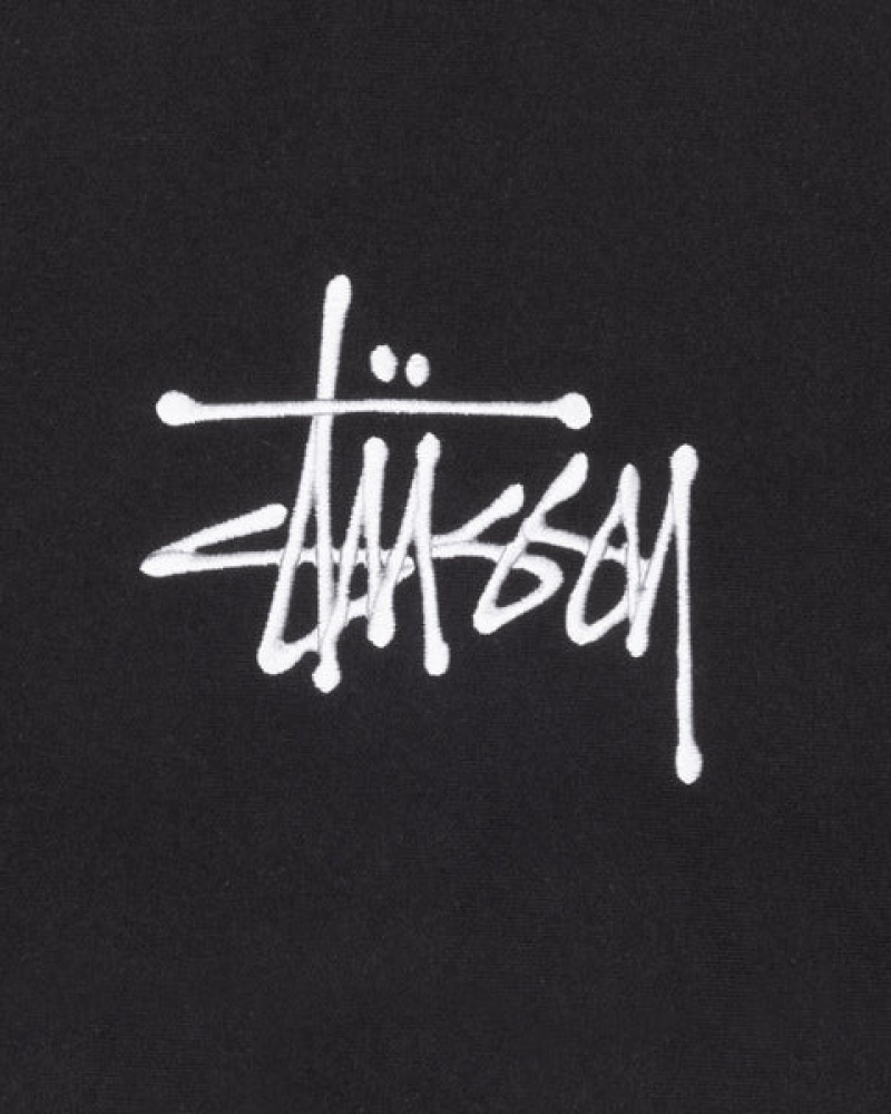 Stussy Basic Applique Hoodie Kadın Siyah Türkiye | ZFT-6967