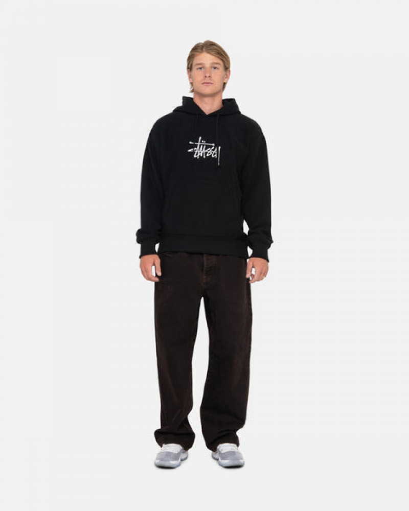 Stussy Basic Applique Hoodie Kadın Siyah Türkiye | ZFT-6967