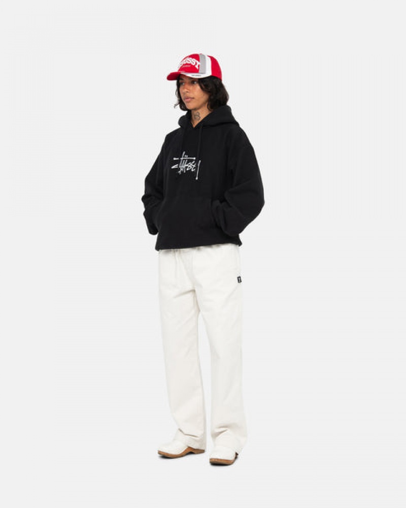 Stussy Basic Applique Hoodie Kadın Siyah Türkiye | ZFT-6967