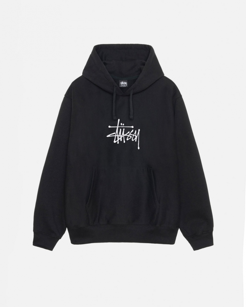 Stussy Basic Applique Hoodie Kadın Siyah Türkiye | ZFT-6967