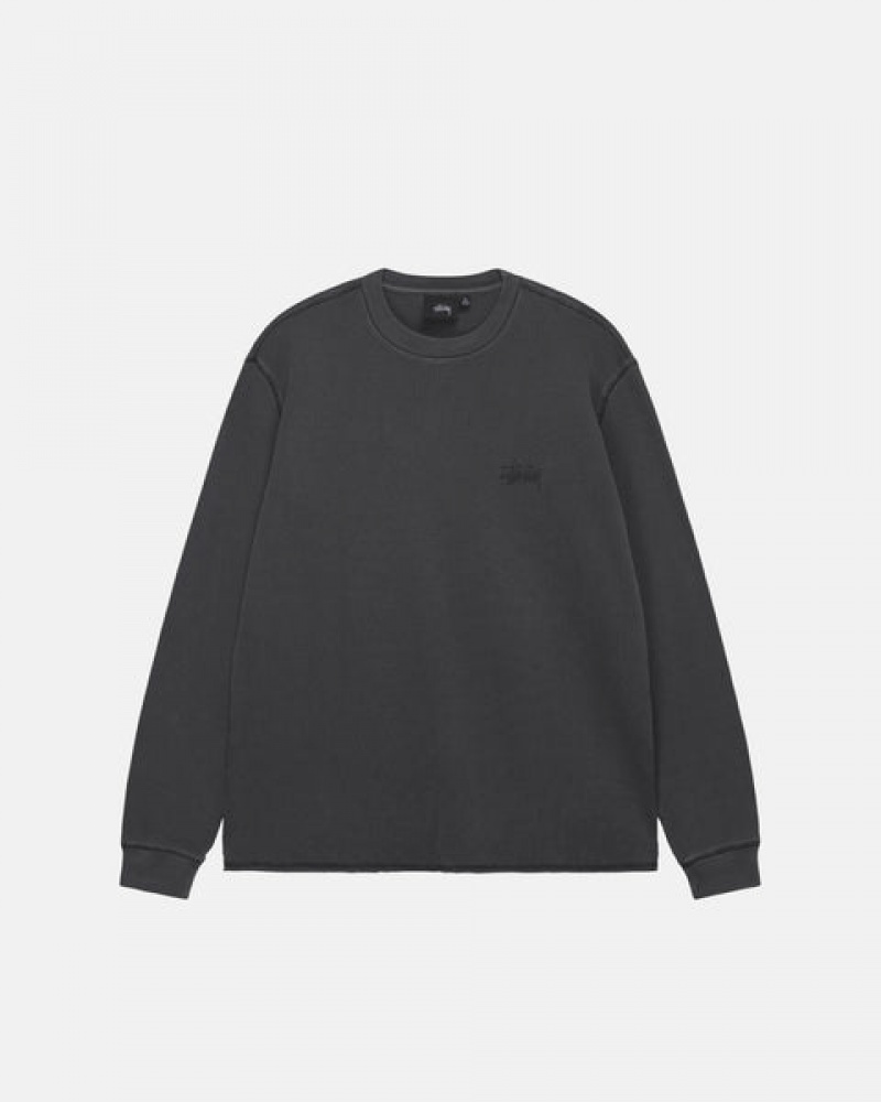 Stussy Basic Stock Ls Thermal Üstler Erkek Siyah Türkiye | SMS-3067