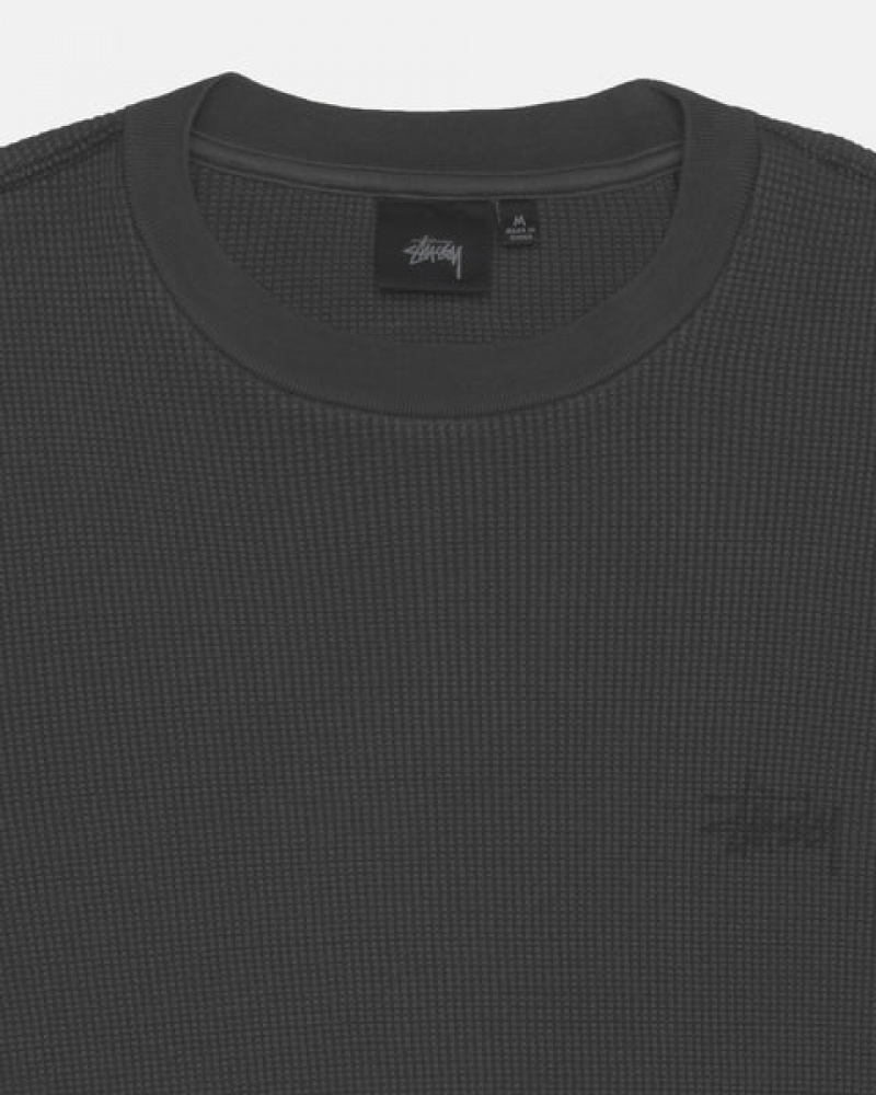 Stussy Basic Stock Ls Thermal Üstler Erkek Siyah Türkiye | SMS-3067