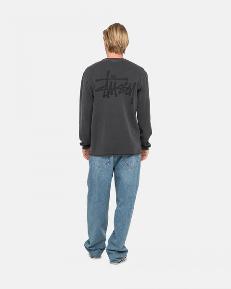 Stussy Basic Stock Ls Thermal Üstler Erkek Siyah Türkiye | SMS-3067