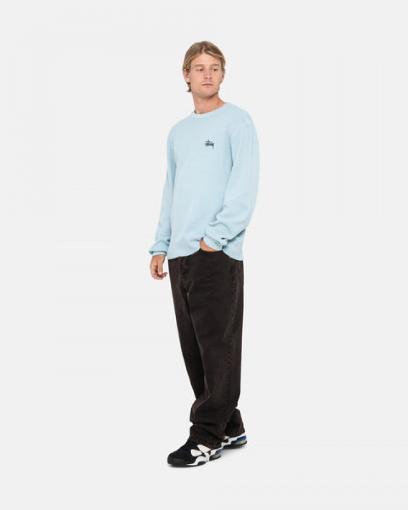 Stussy Basic Stock Ls Thermal Üstler Erkek Açık Mavi Türkiye | LCV-1395