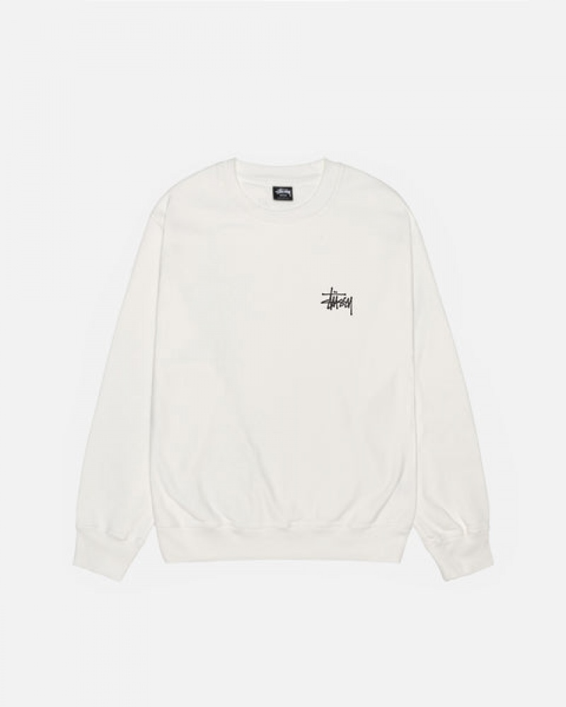 Stussy Basic Stüssy Pigment Dyed Crew Tişörtü Erkek Bej Rengi Türkiye | EFB-6444