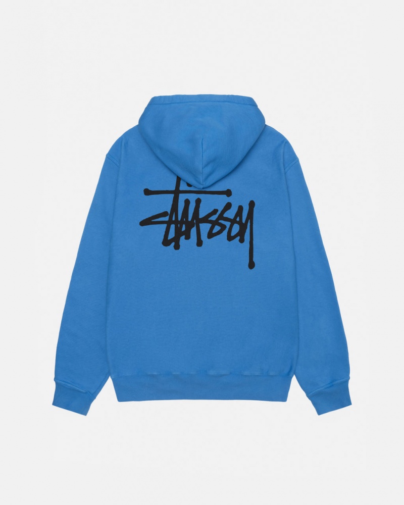 Stussy Basic Stussy Hoodie Pigment Dyed Hoodie Kadın Mavi Türkiye | NDL-0866