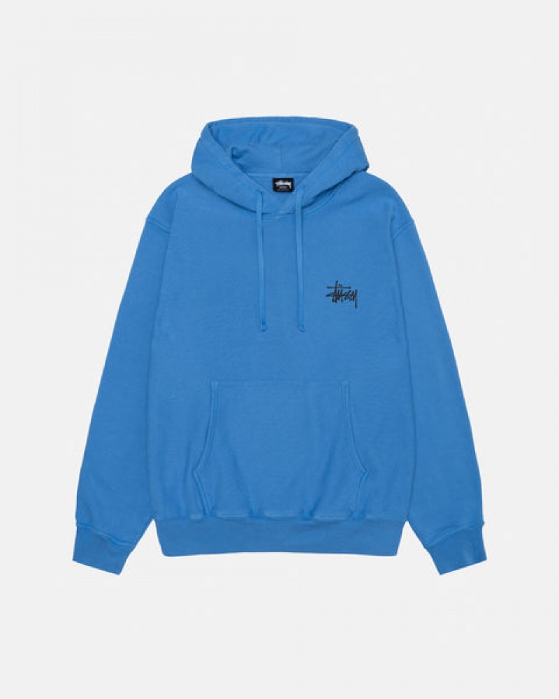 Stussy Basic Stussy Hoodie Pigment Dyed Hoodie Kadın Mavi Türkiye | NDL-0866