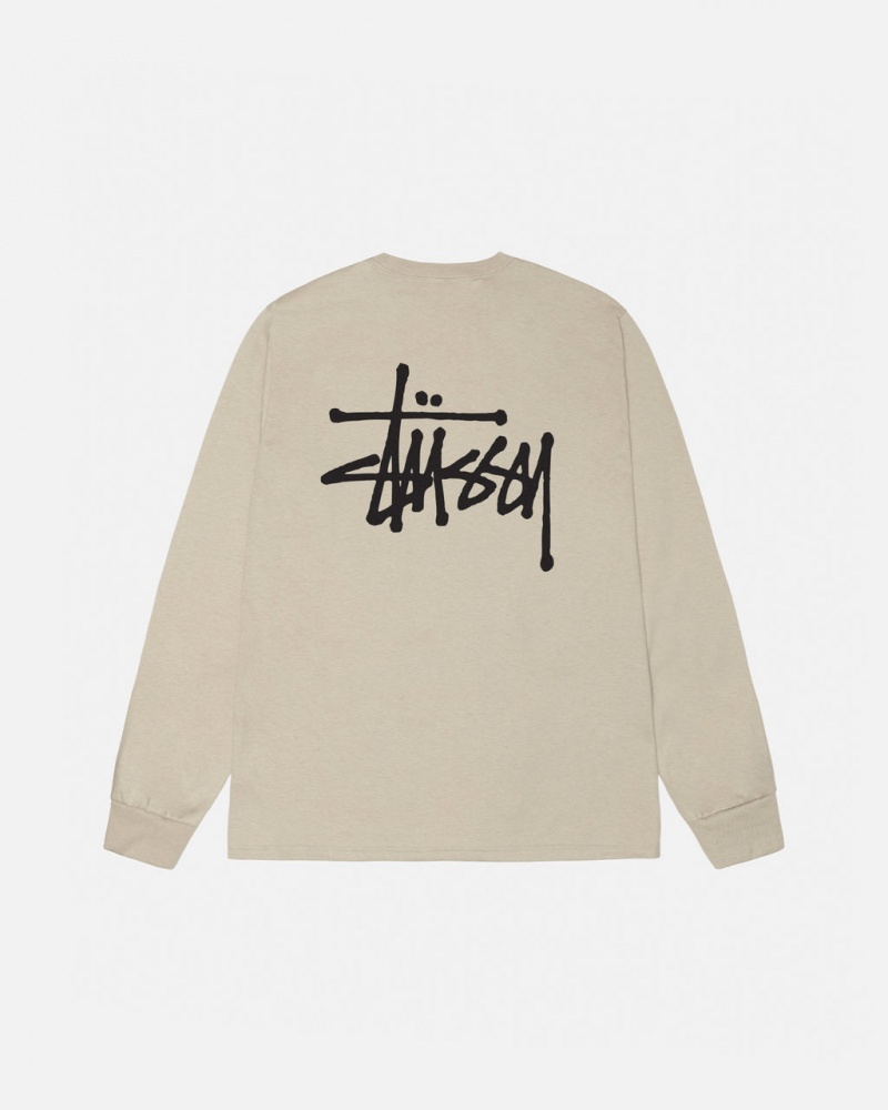 Stussy Basic Stussy Ls Tee T shirt Erkek Haki Türkiye | WPH-8545