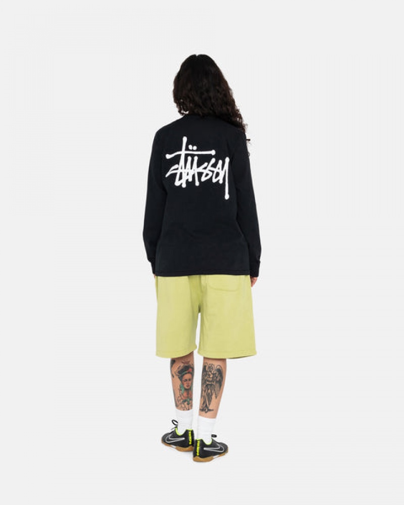 Stussy Basic Stussy Ls Tee T shirt Erkek Siyah Türkiye | OPQ-3952