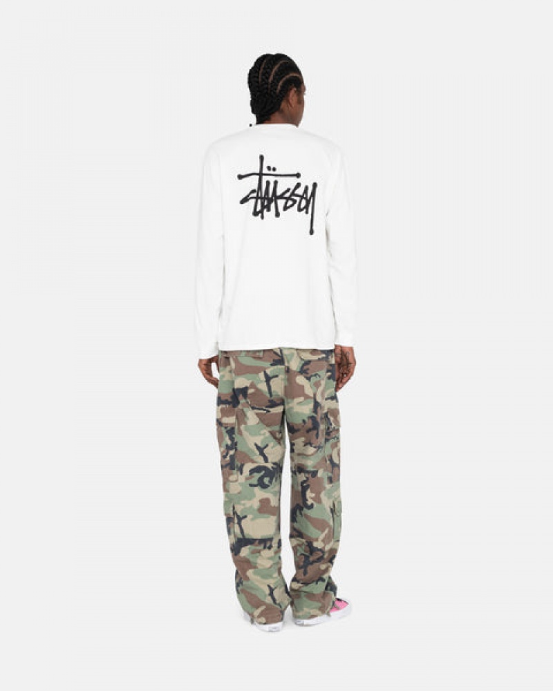 Stussy Basic Stussy Ls Tee T shirt Kadın Beyaz Türkiye | JYR-0579