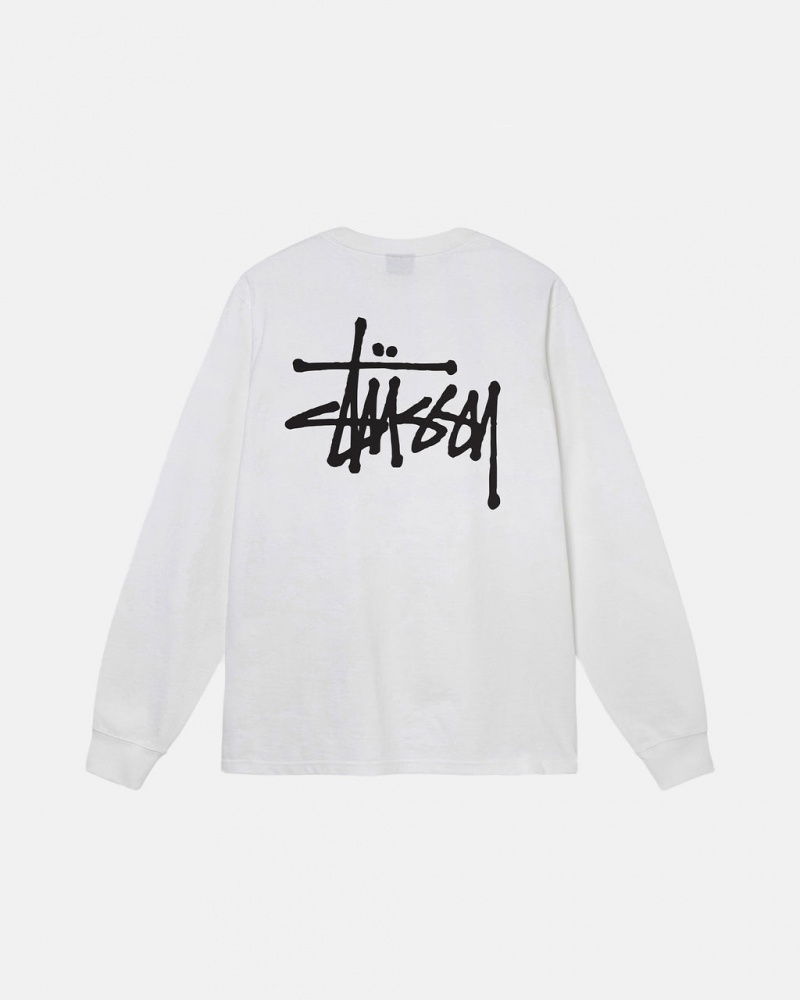 Stussy Basic Stussy Ls Tee T shirt Kadın Beyaz Türkiye | JYR-0579