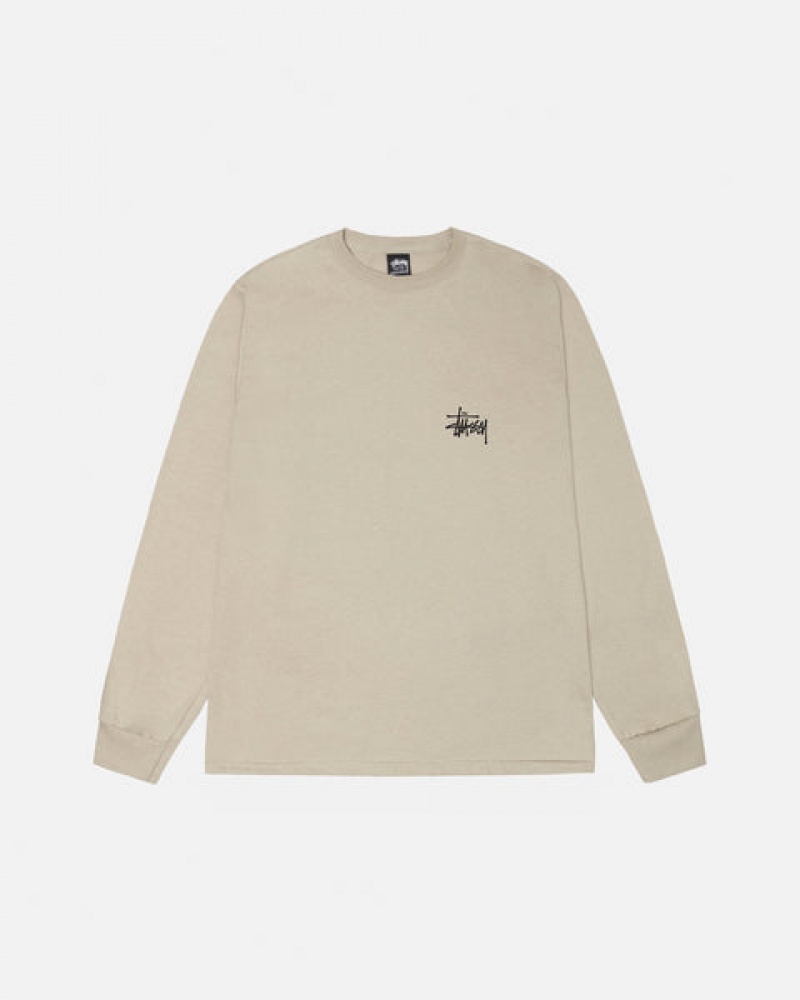 Stussy Basic Stussy Ls Tee T shirt Kadın Haki Türkiye | YTS-8327