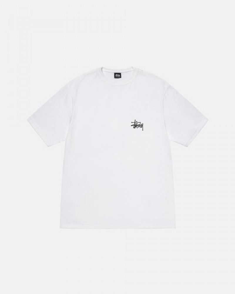 Stussy Basic Stussy Tee T shirt Kadın Beyaz Türkiye | ANM-9507