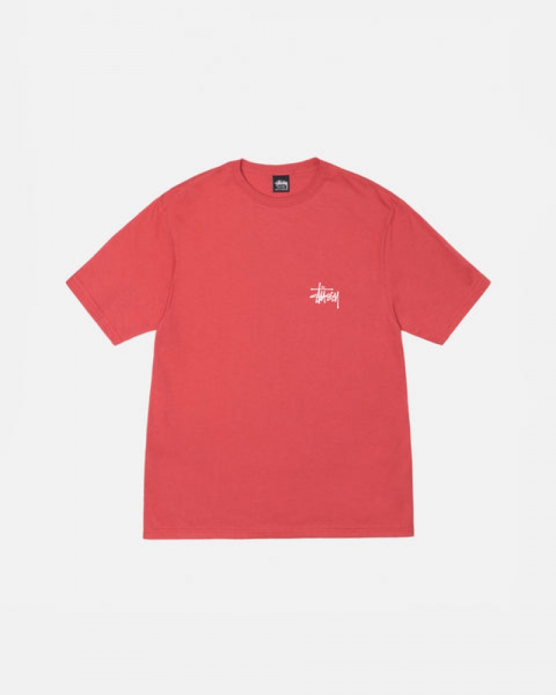 Stussy Basic Stussy Tee T shirt Kadın Kırmızı Türkiye | KQL-8325