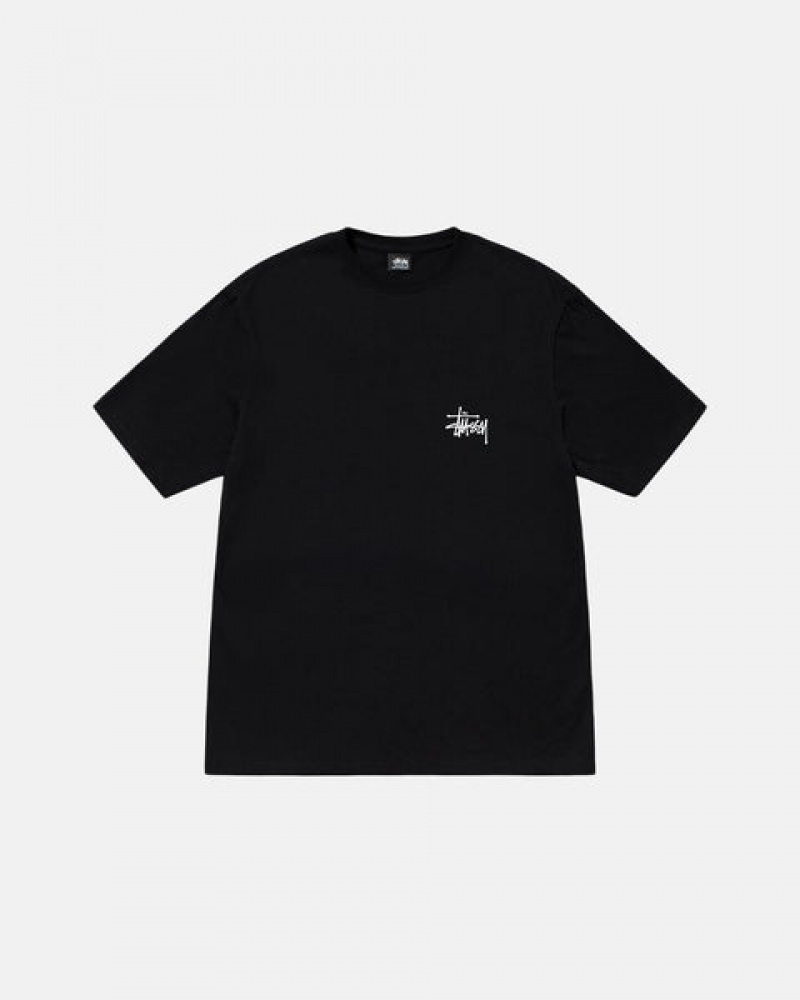 Stussy Basic Stussy Tee T shirt Kadın Siyah Türkiye | QYE-5539