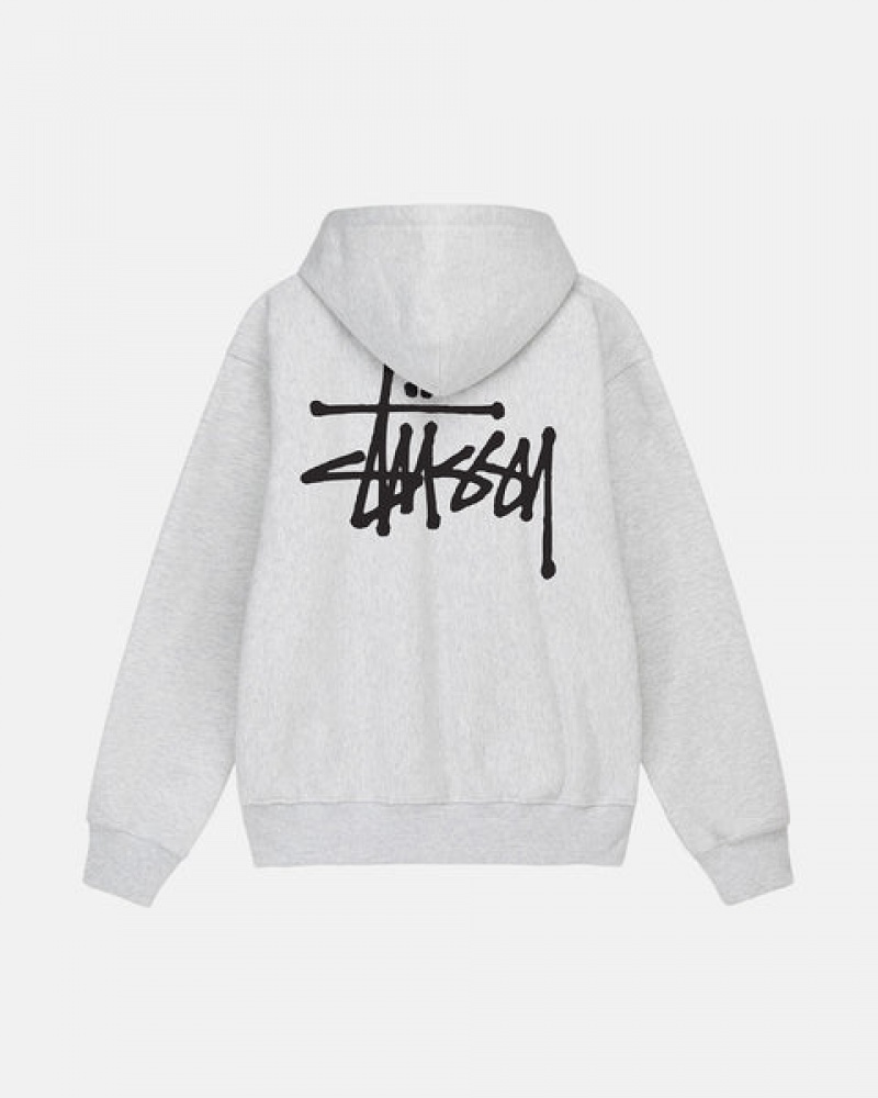 Stussy Basic Stussy Zip Hoodie Erkek Gri Türkiye | SOV-0503