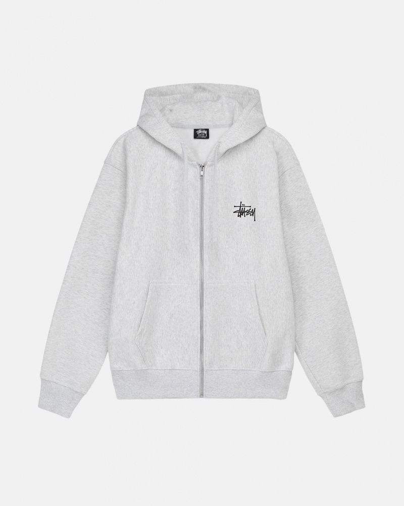 Stussy Basic Stussy Zip Hoodie Erkek Gri Türkiye | SOV-0503