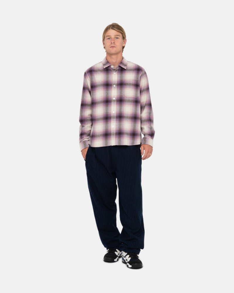 Stussy Bay Plaid Shirt Gömlek Erkek Bordo Türkiye | ITD-2851