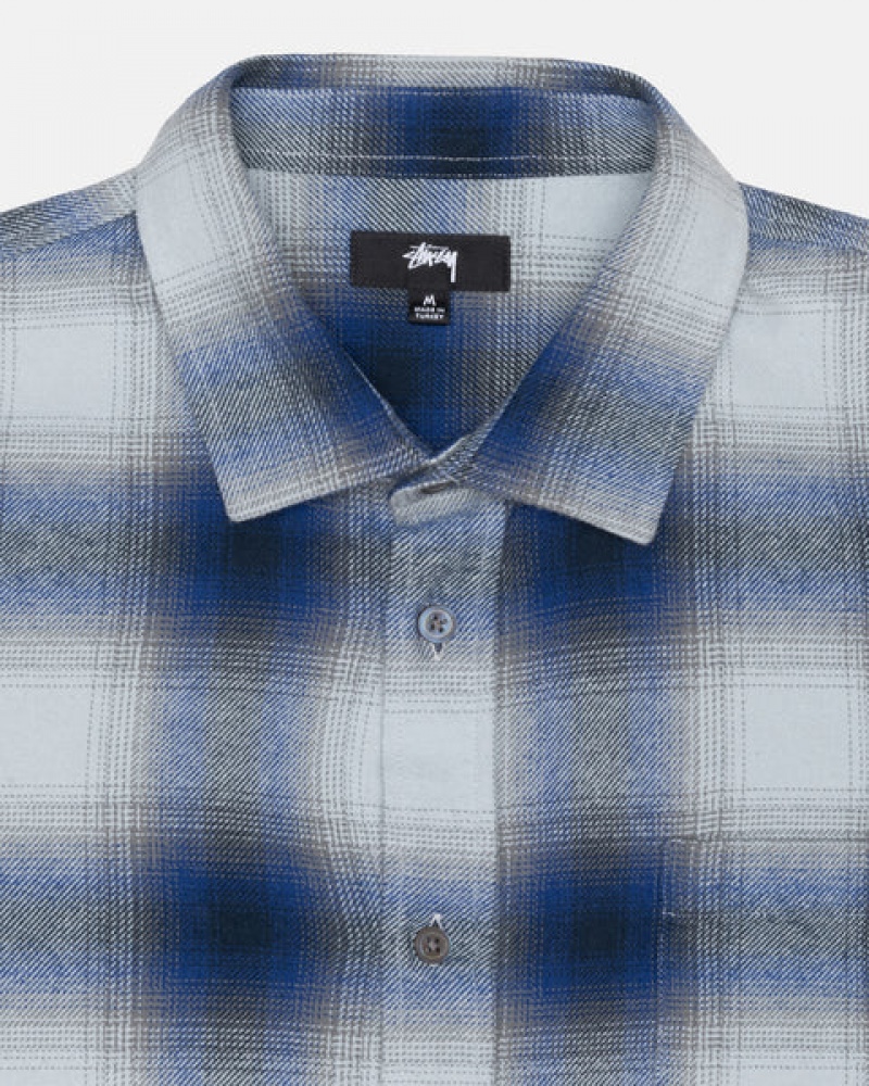 Stussy Bay Plaid Shirt Gömlek Erkek Lacivert Türkiye | AEC-0575