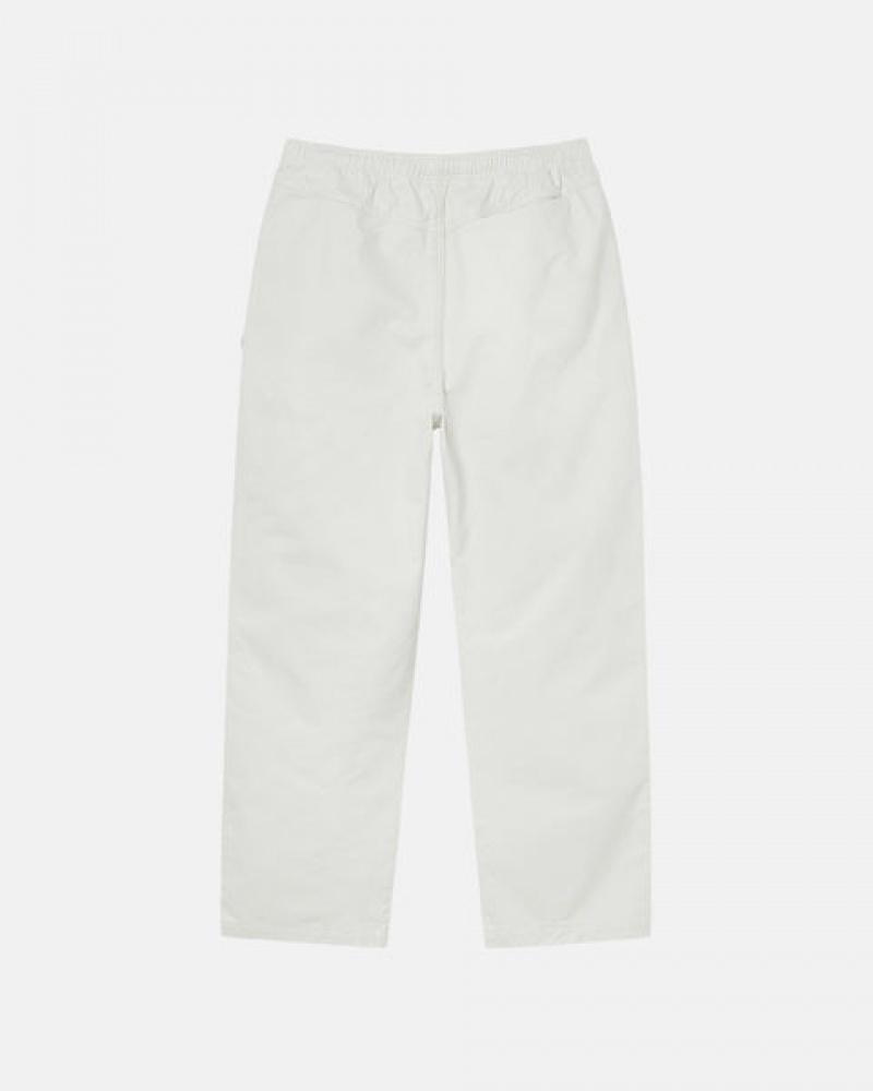 Stussy Beach Pant Brushed Pamuklu Pantolon Erkek Bej Rengi Türkiye | VMV-5367