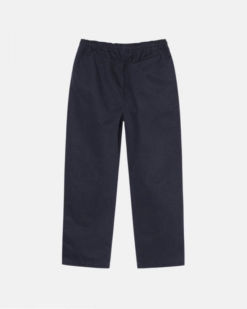 Stussy Beach Pant Brushed Pamuklu Pantolon Erkek Lacivert Türkiye | ZVB-2708