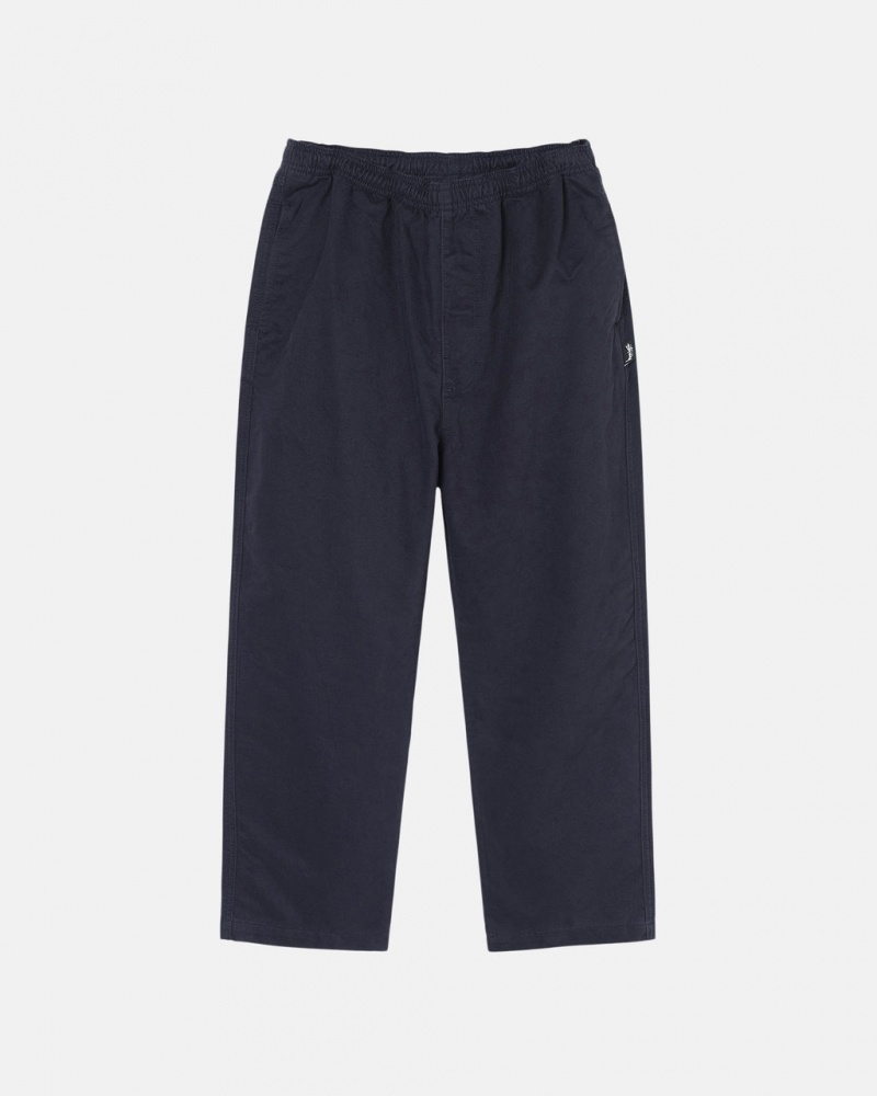 Stussy Beach Pant Brushed Pamuklu Pantolon Erkek Lacivert Türkiye | ZVB-2708