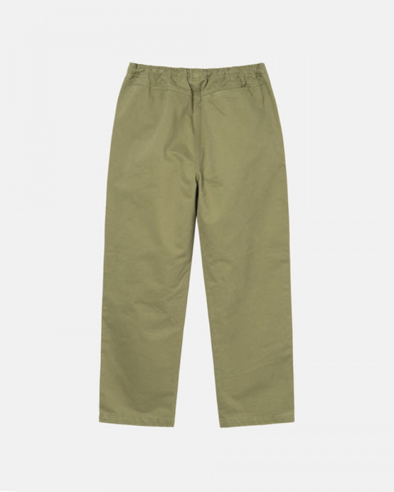 Stussy Beach Pant Brushed Pamuklu Pantolon Erkek Zeytin Yeşili Türkiye | BGI-6414