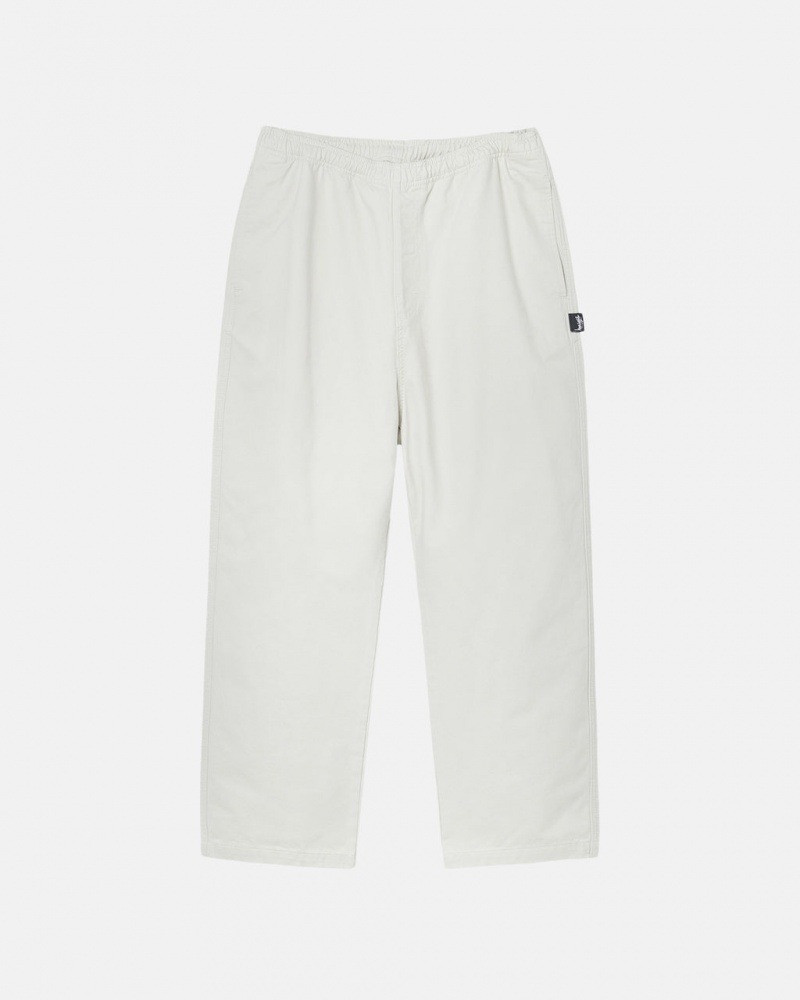 Stussy Beach Pant Brushed Pamuklu Pantolon Kadın Bej Rengi Türkiye | ISK-6627