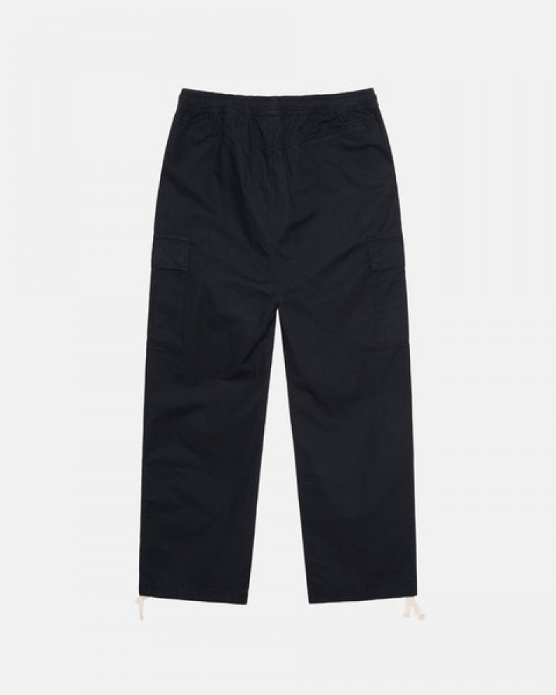 Stussy Beach Pant Ripstop Cargo Pantolon Erkek Siyah Türkiye | NXE-2110