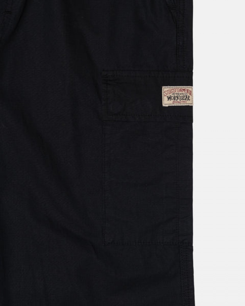 Stussy Beach Pant Ripstop Cargo Pantolon Erkek Siyah Türkiye | NXE-2110