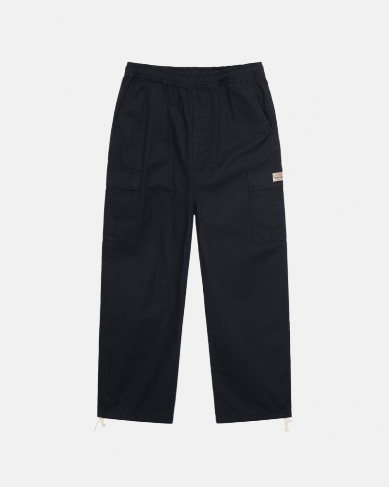 Stussy Beach Pant Ripstop Cargo Pantolon Erkek Siyah Türkiye | NXE-2110