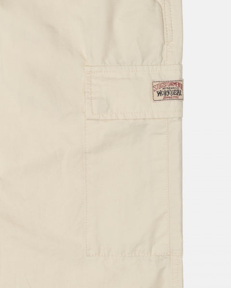 Stussy Beach Pant Ripstop Cargo Pantolon Erkek Krema Türkiye | HOW-9172