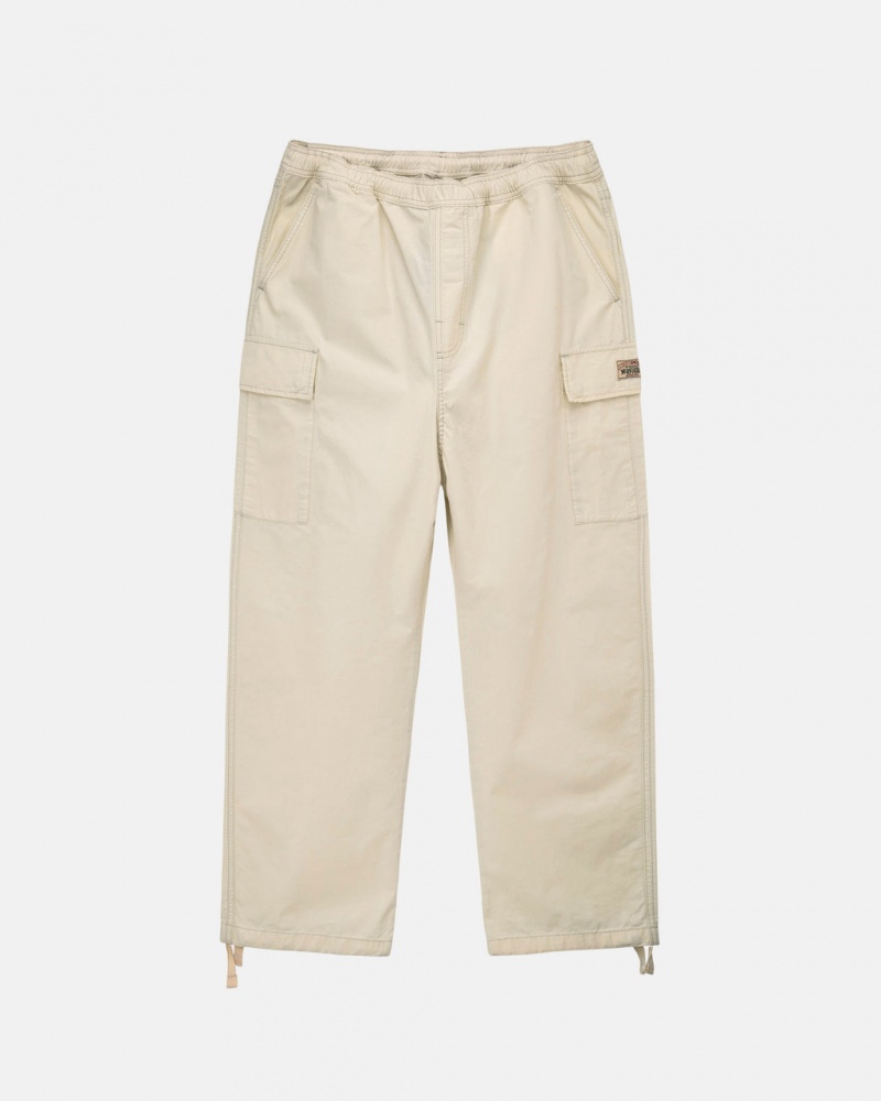 Stussy Beach Pant Ripstop Cargo Pantolon Erkek Krema Türkiye | HOW-9172