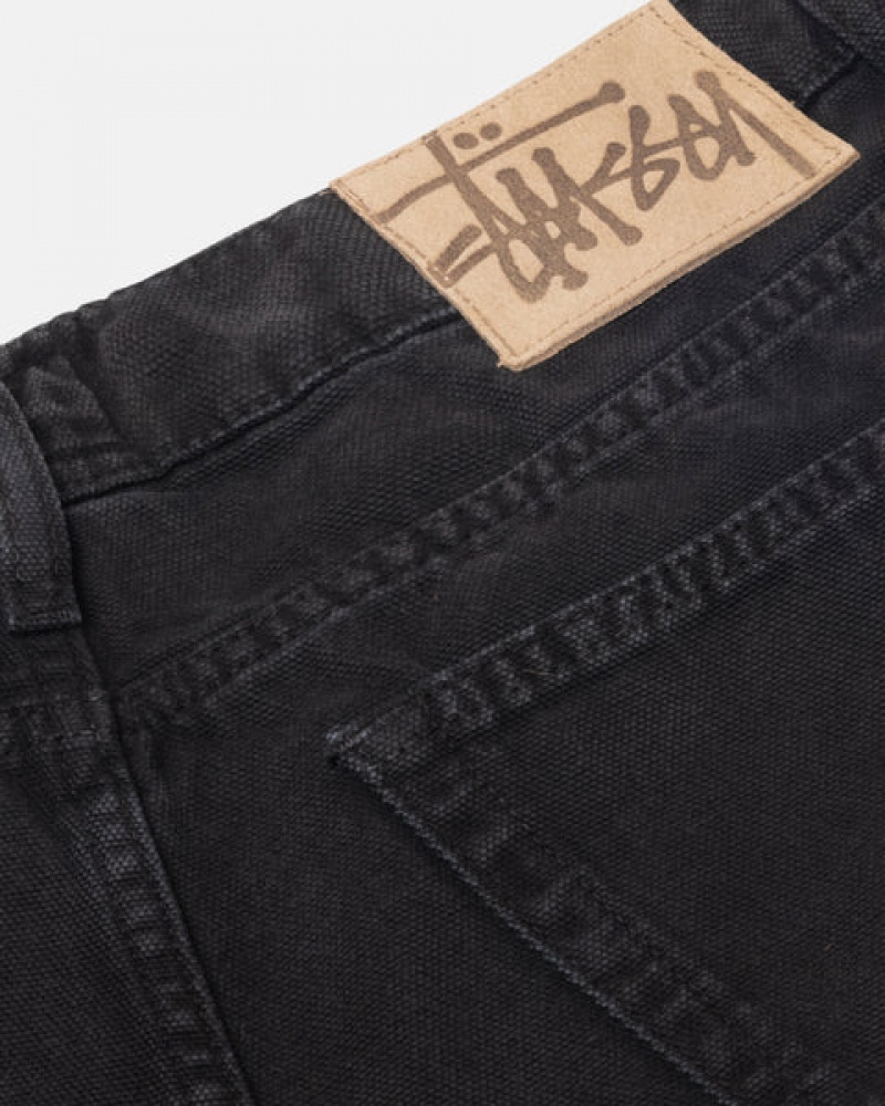 Stussy Big Ol' Jean Washed Kanvas Denim Erkek Siyah Türkiye | TGQ-1709