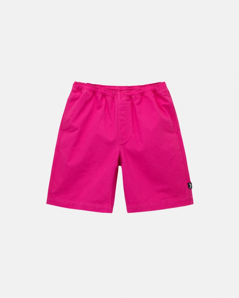 Stussy Brushed Beach Kısa Şort Erkek Pembe Türkiye | VPW-4687