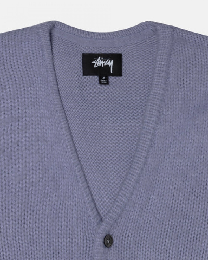 Stussy Brushed Cardigan Kazak Kadın Mor Türkiye | LJN-9752