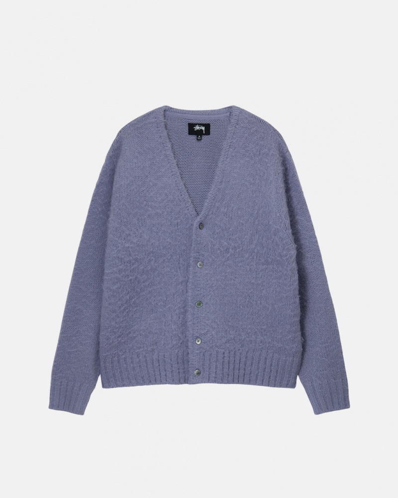 Stussy Brushed Cardigan Kazak Kadın Mor Türkiye | LJN-9752