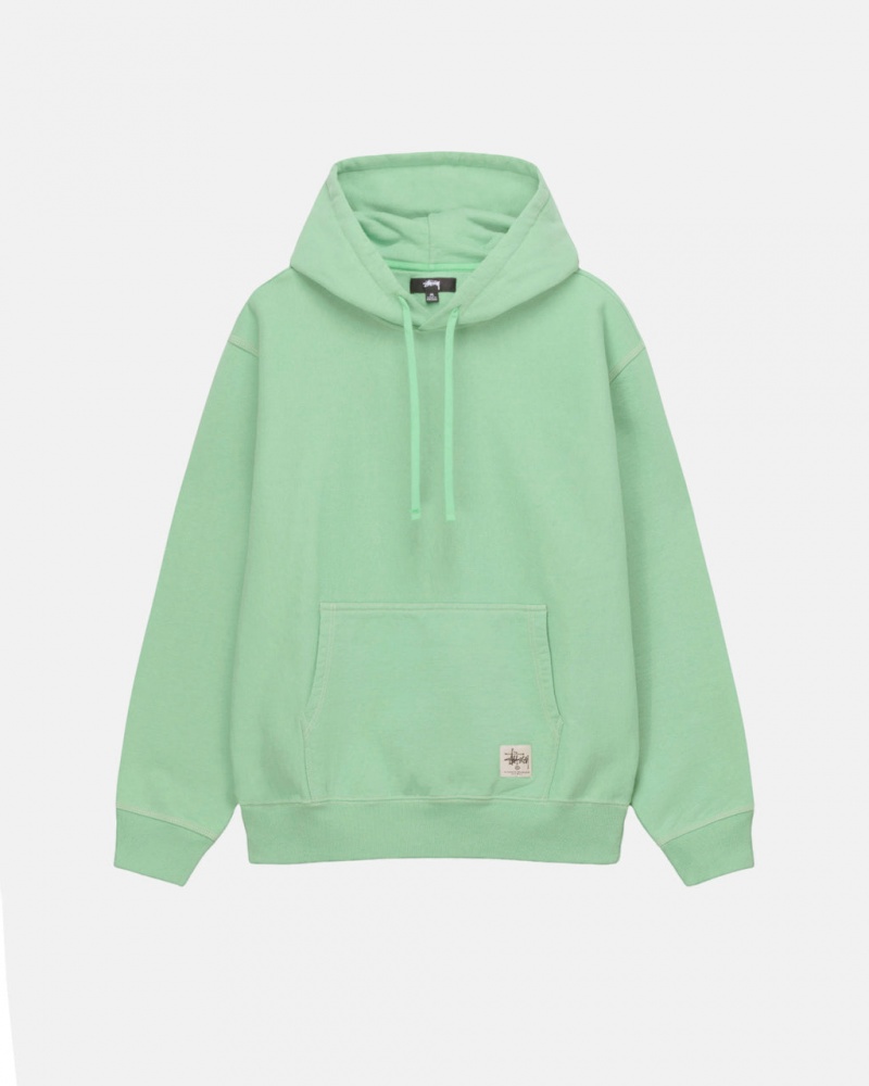 Stussy Contrast Stitch Label Hood Tişörtü Erkek Yeşil Türkiye | CEV-4831