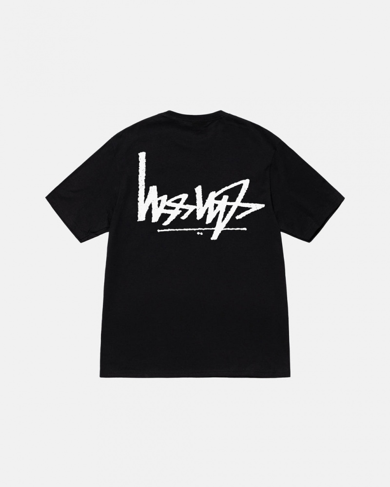 Stussy Flipped Tee T shirt Erkek Siyah Türkiye | CTY-2933