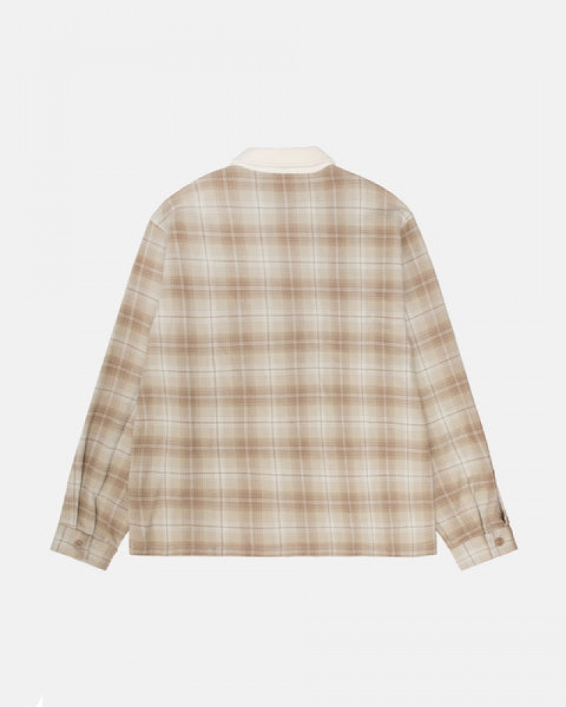 Stussy Frank Plaid Zip Shirt Gömlek Erkek Kahverengi Türkiye | LWP-3226