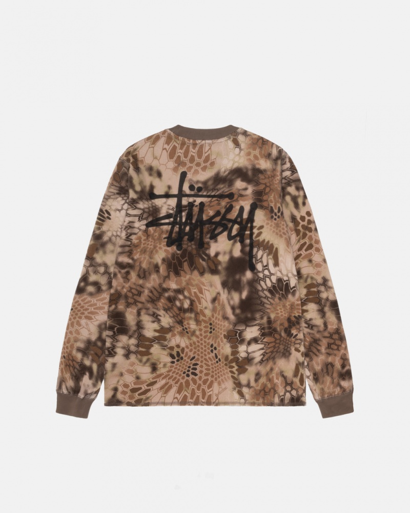 Stussy Kryptek Camo LS Thermal Üstler Erkek Kahverengi Türkiye | PZV-3210