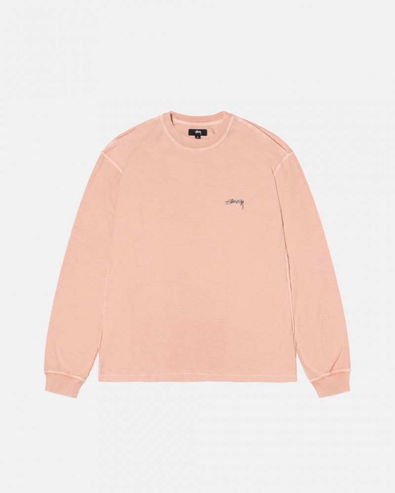 Stussy Lazy Ls Tee T shirt Kadın Açık Pembe Türkiye | KSE-3010