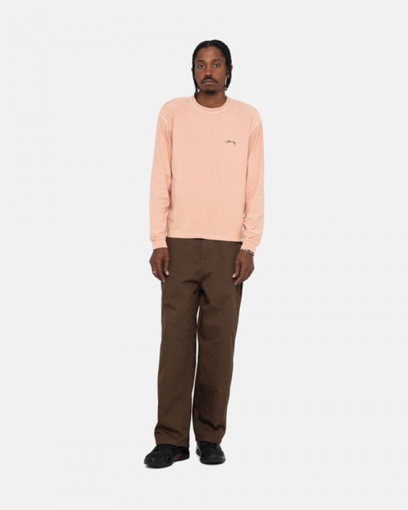 Stussy Lazy Ls Tee Üstler Erkek Açık Pembe Türkiye | WAI-8711