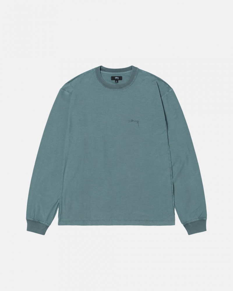 Stussy Lazy Ls Tee Üstler Erkek Turkuaz Türkiye | OXY-1357