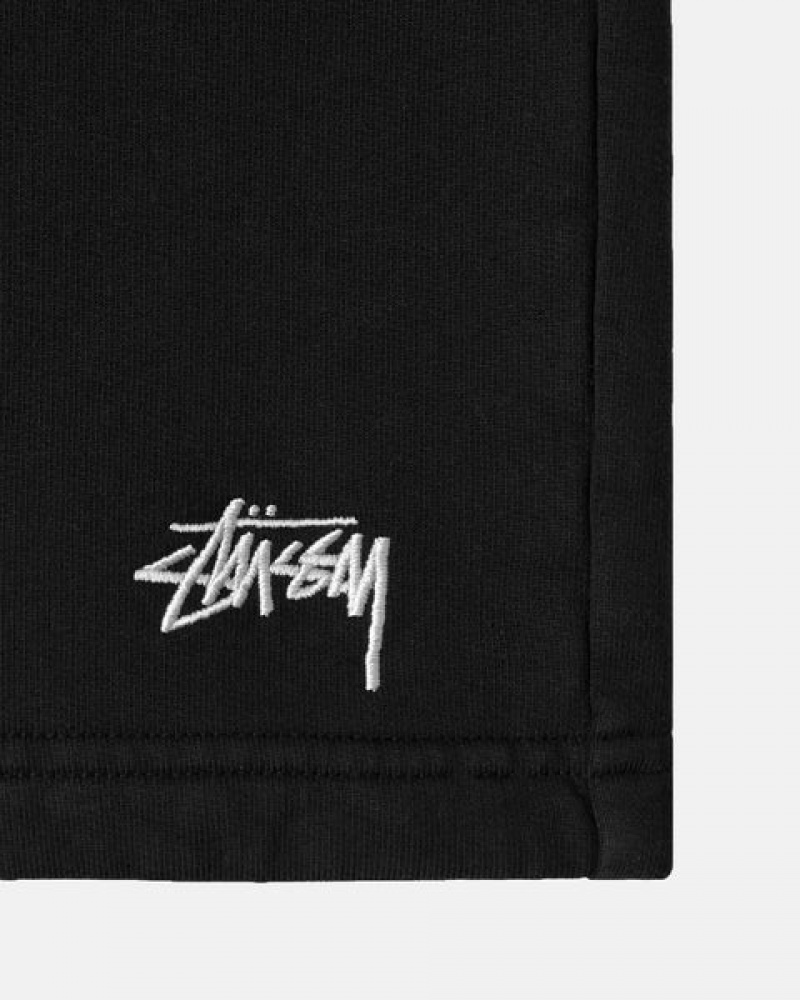 Stussy Overdyed Stock Logo Sweat Kısa Sweatshorts Erkek Siyah Türkiye | QJN-1972