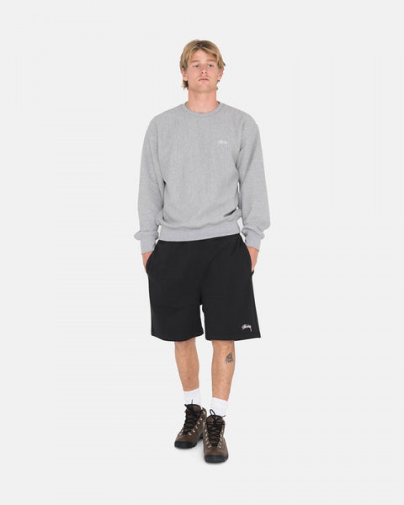 Stussy Overdyed Stock Logo Sweat Kısa Sweatshorts Erkek Siyah Türkiye | QJN-1972